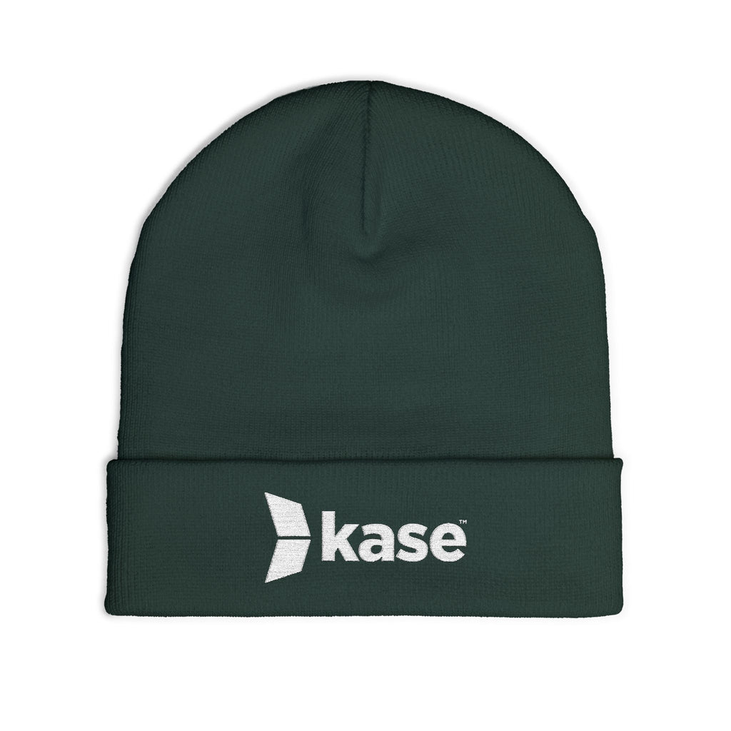 Kase Embroidered Knit Beanie — Warm Logo Winter Hat