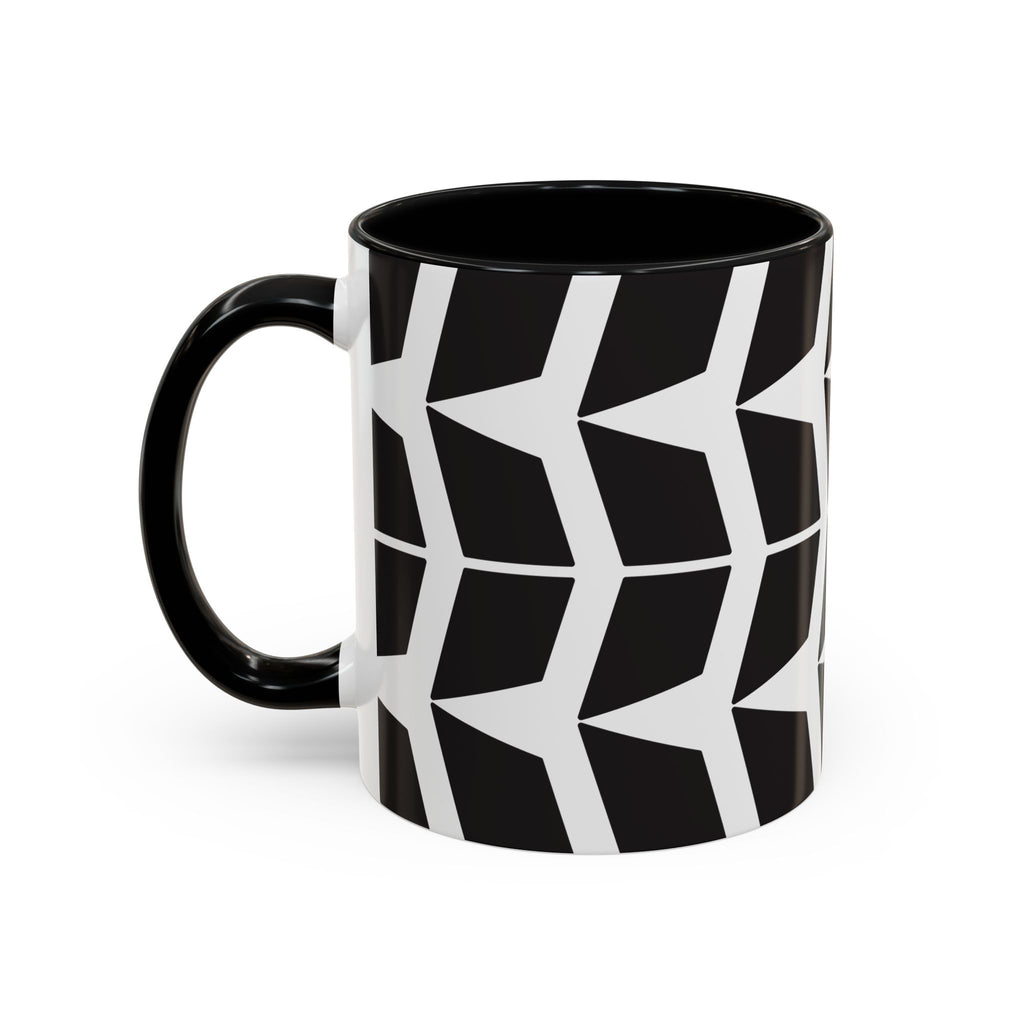 Modern Geometric Accent Coffee Mug - Stylish Drinkware, Unique Gift for Coffee Lovers, Home Decor, Office Essentials, Artful Kitchenware