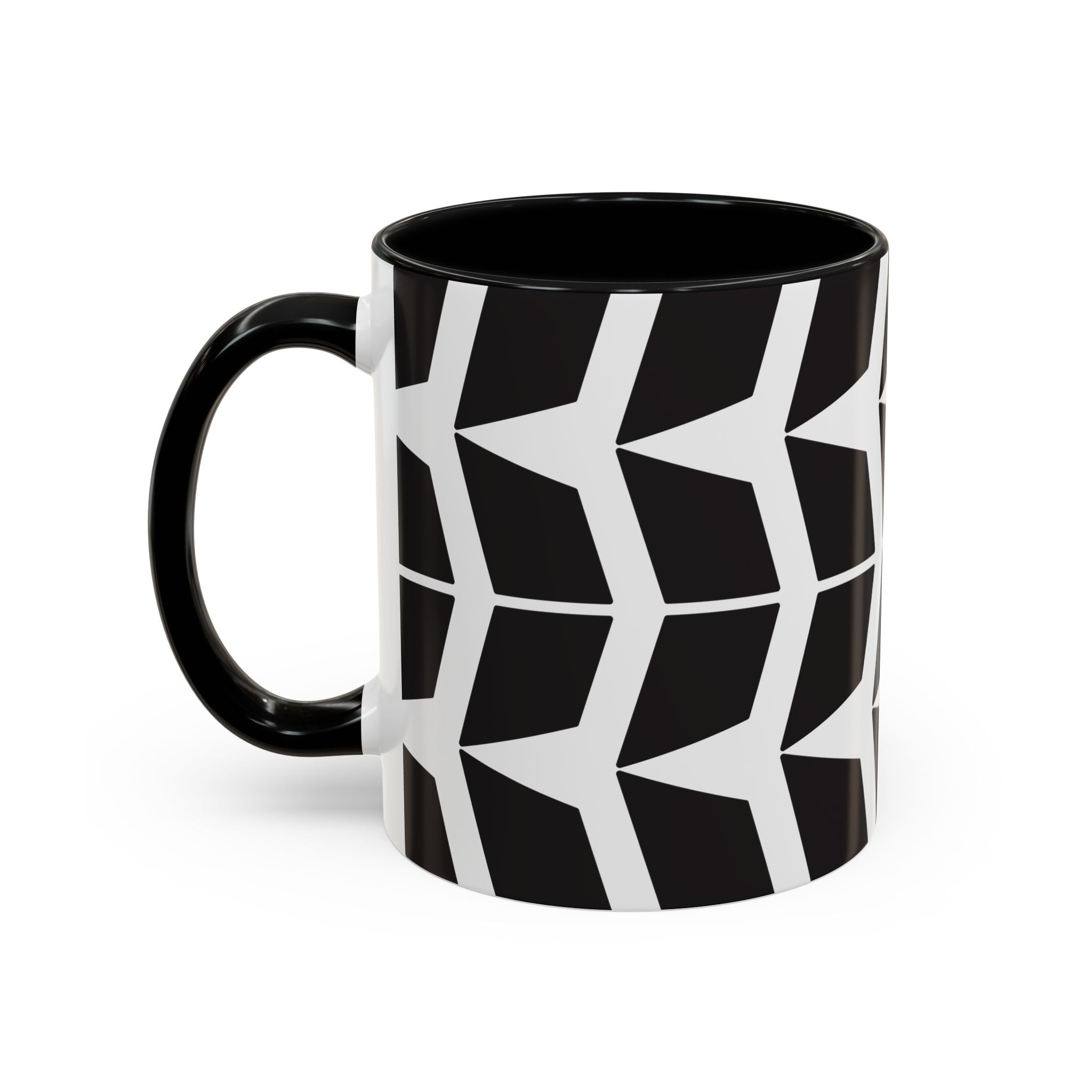 Modern Geometric Accent Coffee Mug - Stylish Drinkware, Unique Gift for Coffee Lovers, Home Decor, Office Essentials, Artful Kitchenware