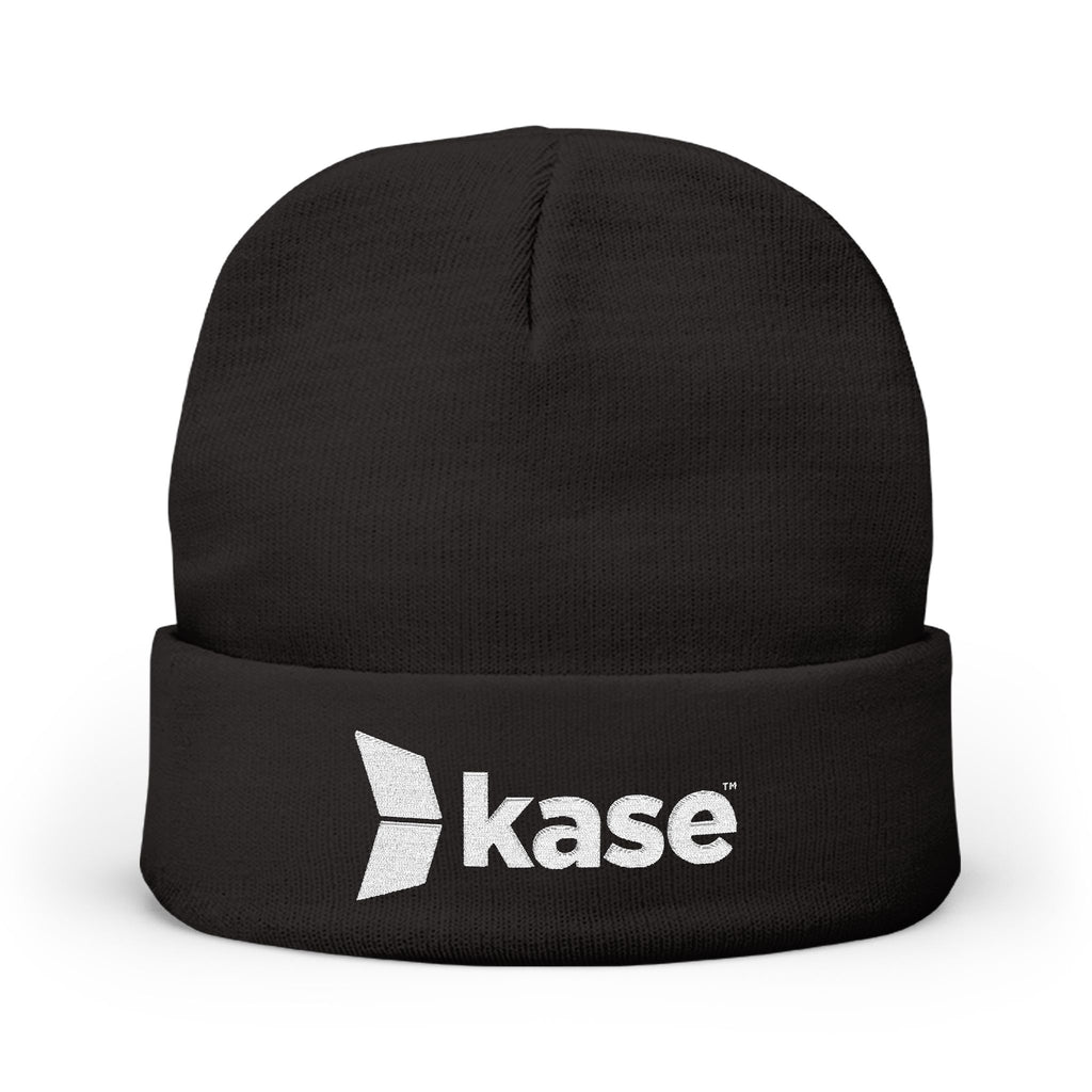 Kase Embroidered Knit Beanie — Warm Logo Winter Hat