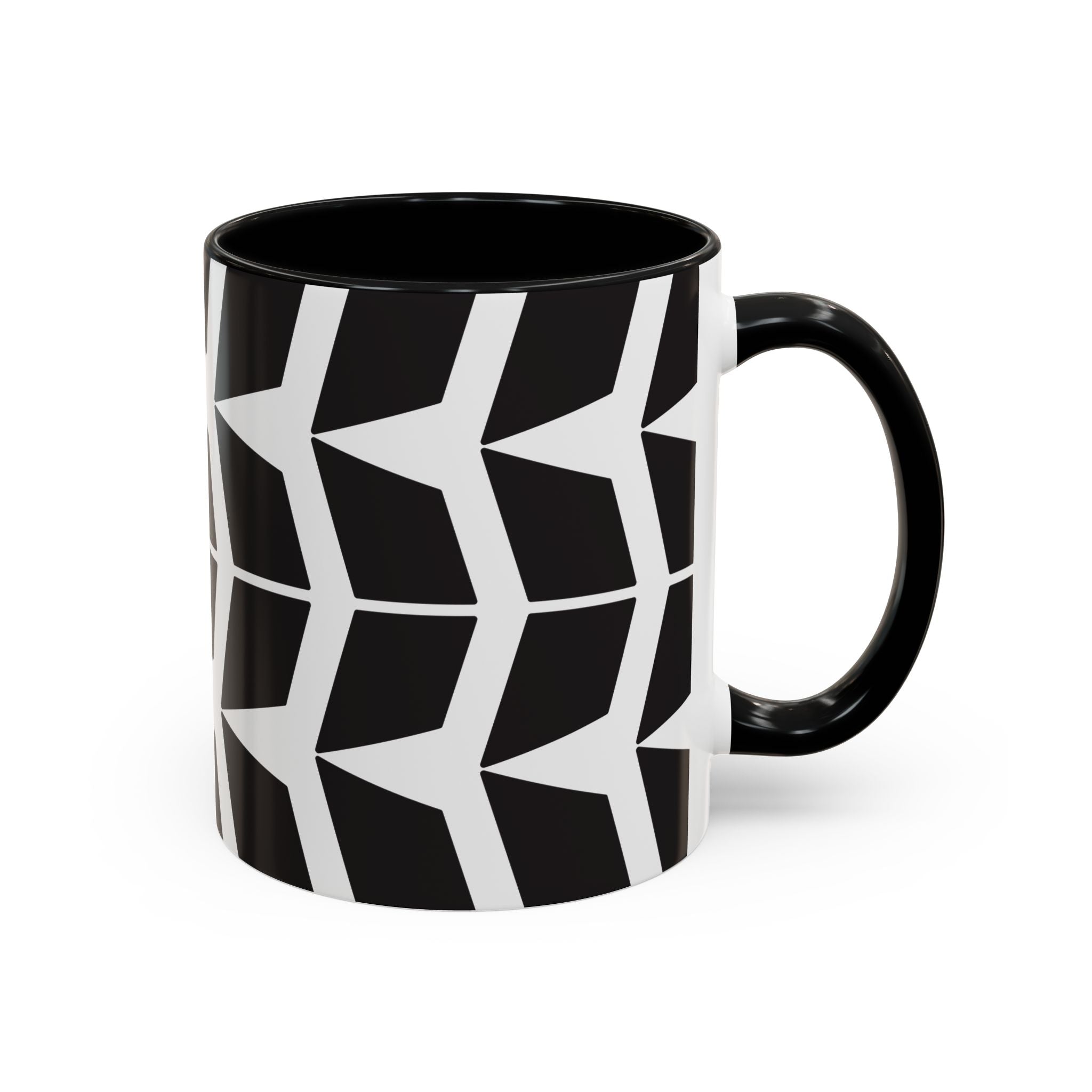 Modern Geometric Accent Coffee Mug - Stylish Drinkware, Unique Gift for Coffee Lovers, Home Decor, Office Essentials, Artful Kitchenware