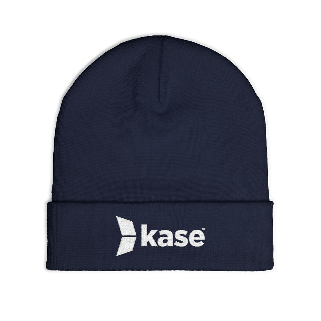 Kase Embroidered Knit Beanie — Warm Logo Winter Hat